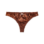 Frill Trim Satin Ice Silk Seamless No Show Underwear