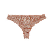 Frill Trim Satin Ice Silk Seamless No Show Underwear