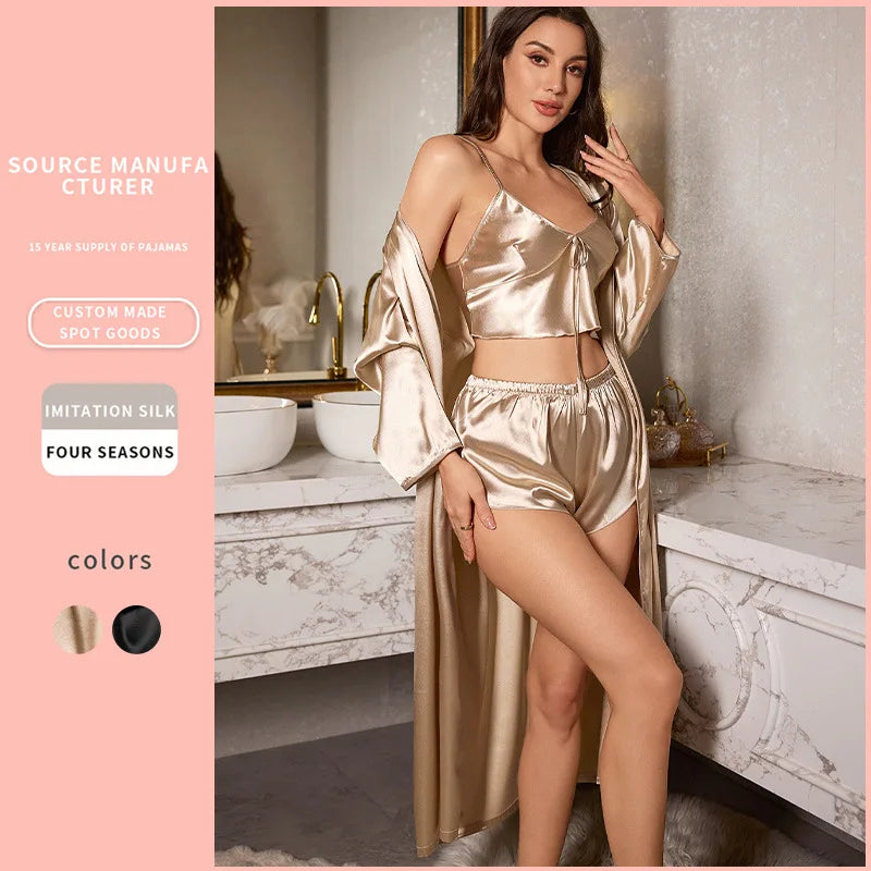 Seamless Wears™ 3PCS Sexy Satin Night Robes