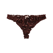 Frill Trim Satin Ice Silk Seamless No Show Underwear