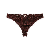 Frill Trim Satin Ice Silk Seamless No Show Underwear