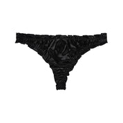 Frill Trim Satin Ice Silk Seamless No Show Underwear